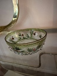 Pretty Stony Creek Pine Cone Crackle Decorative Bowl