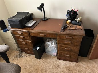 Vintage Solid Wooden Executive Office Desk