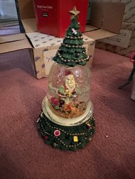 Vintage Musical Snow Globe Christmas Tree