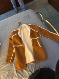 Western Trucker Washed Tan With White Jacket