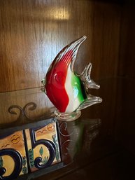 Pretty Art Glass Fish Tealite Holder & Paperweight