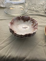 Vintage Porcelain Prussia Flower Shape Bowl Set Of 4