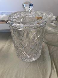 Elegant BLOCK Heavy Crystal Biscuit Barrel Cookie Jar With Lid