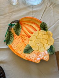 Pottery Fruit Bowl Dish Platter
