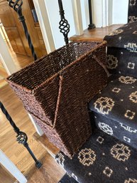 Wicker Staircase Basket With Handles