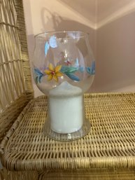 Gorgeous Pfaltzgraff Tea Rose Glass Pillar Candleholder