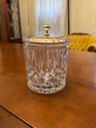 Crystal Clear Covered Jar ~ Diamond Pattern