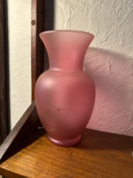 Vintage Pink Glass Vase