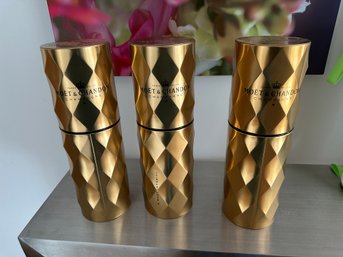 Gorgeous Moet & Chandon Champagne Gold Coloured Bottle Holder Tins