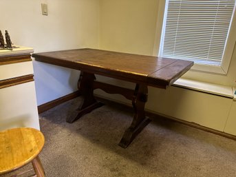 Beautiful Rustic Solid Wooden Table Comes With Leaf