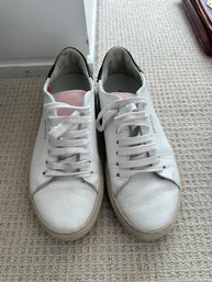 Axel Arigato White Pink Leather Low Top Sneakers