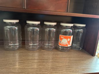 5 Pieces Clear Plastic Jars