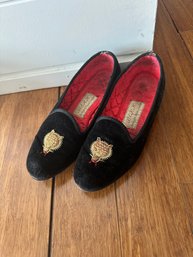 Berk Burlington Arcade London Tiger Black Velvet Shoes