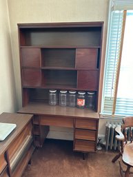 MCM Mid Century Modern Johnson Carper Desk Hutch With Sliding Doors