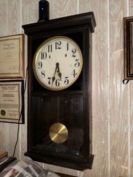 Antique Solid Wood Cabinet Wall Clock