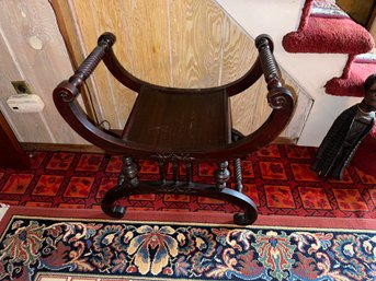 Antique Walnut Curule Armchair