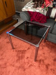 Mid-Century Modern Milo Baughman Style Chrome Side Table (#2)