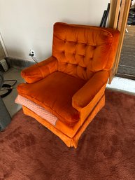 Vintage BEST CHAIRS. INC Orange Velvet Armchair