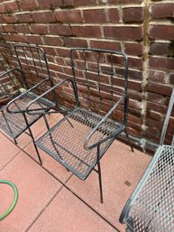 Set Of 2 Patio Iron Armchairs Needs Repair