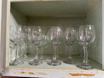 Vintage Crystal Wine Glasses - Set Of 11 (5 Large, 5 Medium, 1 Small)