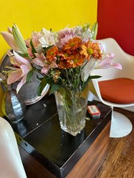 Rectangle Glass Vase With Assorted Flowers