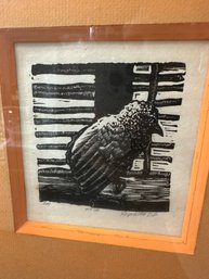 Framed Bird Lithograph Signed And Numbered