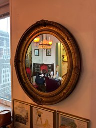 Late 19th Century Oval Sorcerers Hanging Mirror