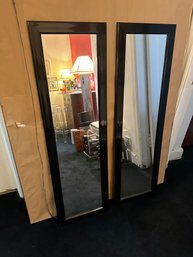 Pair Of 2 Black Tall Mirrors