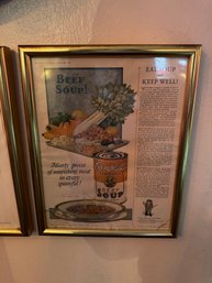 Vintage Original Beef Soup Ad Frame