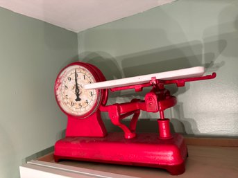 Antique Metal Scale Painted Red