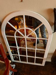 Beautiful White Wooden Framed Arched Wall Mirror