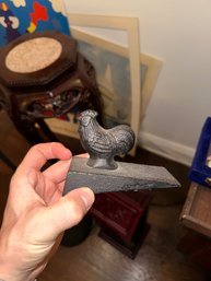 Vintage Cast Iron? Door Stop / Wedge - Rooster