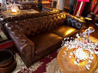 Abbyson TUSCAN TUFTED LEATHER SOFA $3,750 MSRP