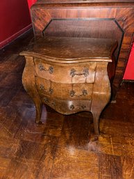 Vintage 3 Drawer Bombe Chest Mahogany Style