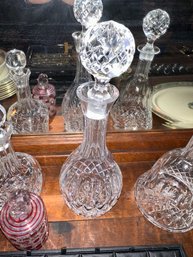 Beautiful Crystal Spirit Decanter With Stopper Chipped