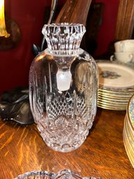 Vintage Art Deco Crystal Whiskey Decanter Chipped