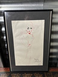 Original Artwork Of Marlene Dietrich Signed