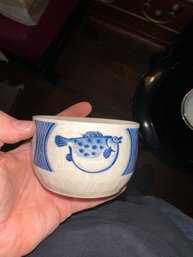 Chinese Bowl White And Blue Painted