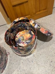 Vintage Floral Circular Storage Boxes