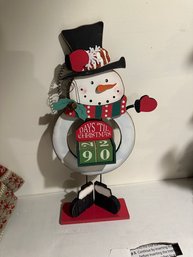 Vintage Standing Snowman Christmas Countdown