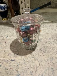 Elegant Crystal Cookie Jar With Lid