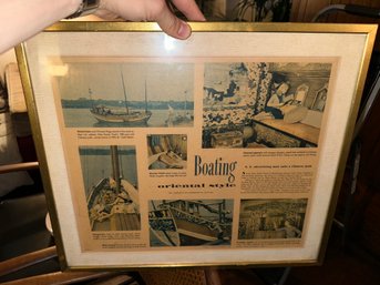 Oriental Boating Picture Frame - York Enamel Panels, NY Advertising