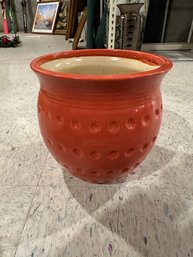 Vintage Pottery Orange Ceramic Planter