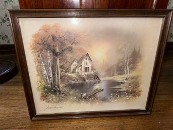 Fishing Lake House Fall 1982 Bernard Andres Orpinas Litho USA