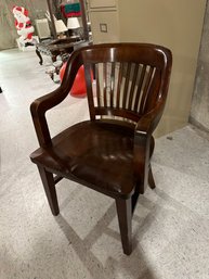 Vintage Oak Wood Banker's Chair