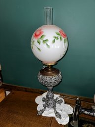 Vintage Ainsley Brass Hand Painted Globes Lamp