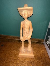 Vintage Carved Wood Cowboy