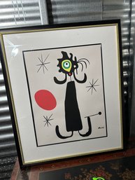 Joan Miro Woman In Front Of The Sun Signed 1893-1983 Framed