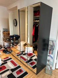 Stunning Large Black Mirrored Wardrobe 2 Parts, One Left And One Right So It Is Easy To Move