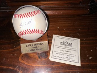 Lenny Dykstra Authenticated And Autographed Baseball